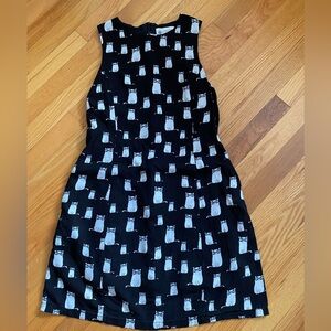 ONZIE Black with white Cat Print Dress size XS